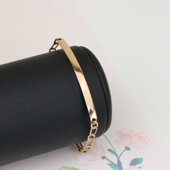 "Sleek Rose Gold Polished Chain Bracelet in High Quality Brass, XPBL1138 - Picture 11 of 13